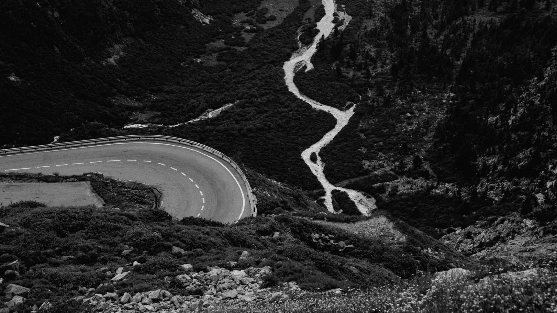 Source of the young Rhone River near Rhone Glacier